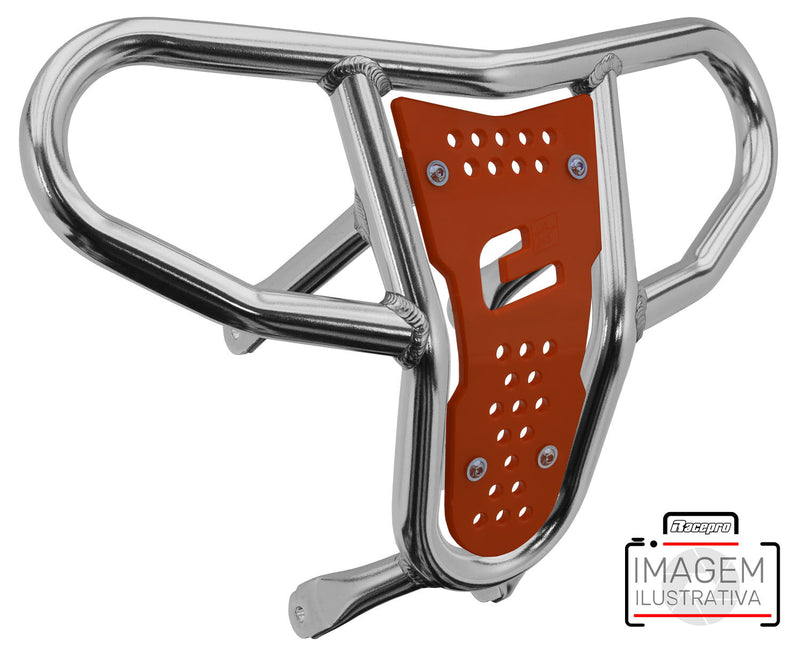 Crosspro - Front Bumper CR04 For Yamaha YFZ 450-Polish Tubo / Orange Plate