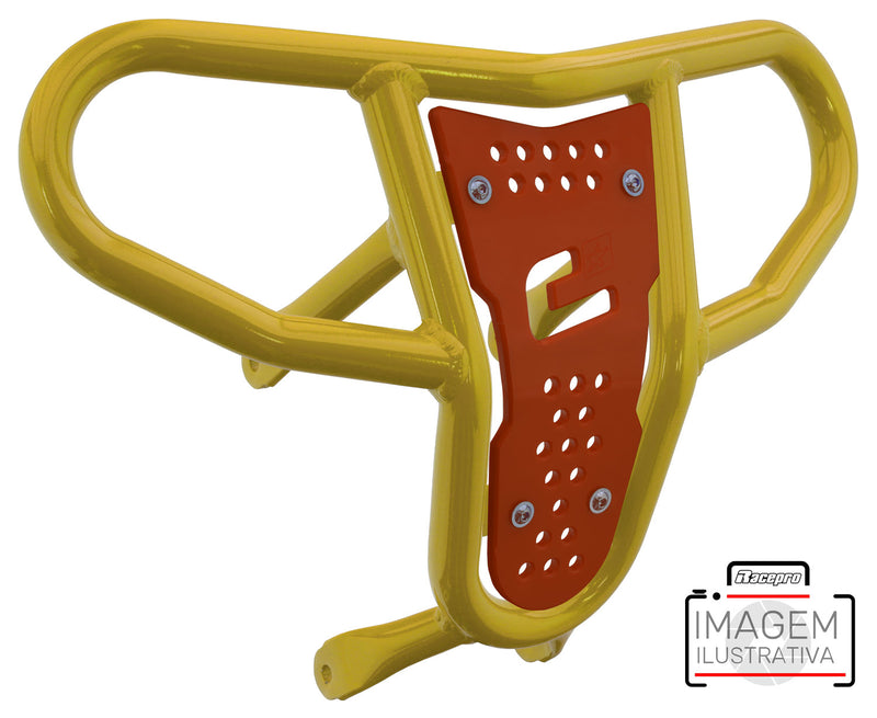Crosspro - Front Bumper CR04 For Yamaha YFZ 450-Yellow Tube / Orange Plate