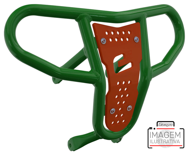 Crosspro - Front Bumper CR04 For Yamaha YFZ 450-Green Tube / Orange Plate