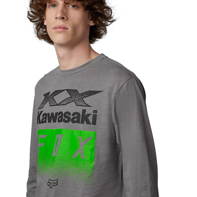 Fox Racing - Fox X Kawasaki Long Sleeve Premium Tee-Heather Graphite (30552-185)
