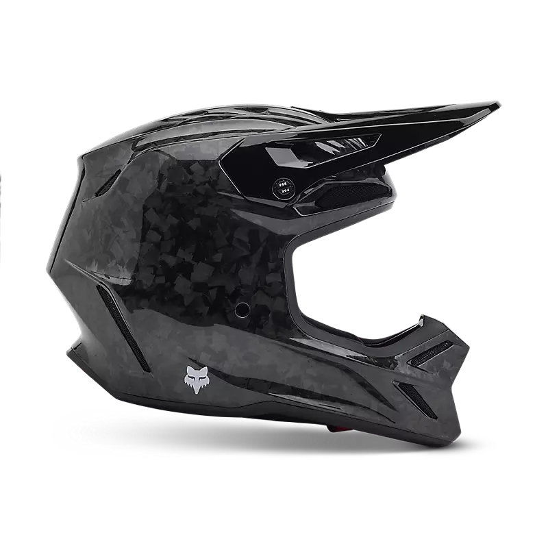 5x dirt bike helmet Fox Racing V3 RS Carbon Helmet Solid Black M