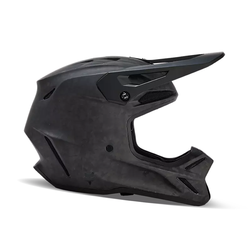 all black and grey dirt bike helmets Fox Racing V3 RS Carbon Helmet Solid Black M