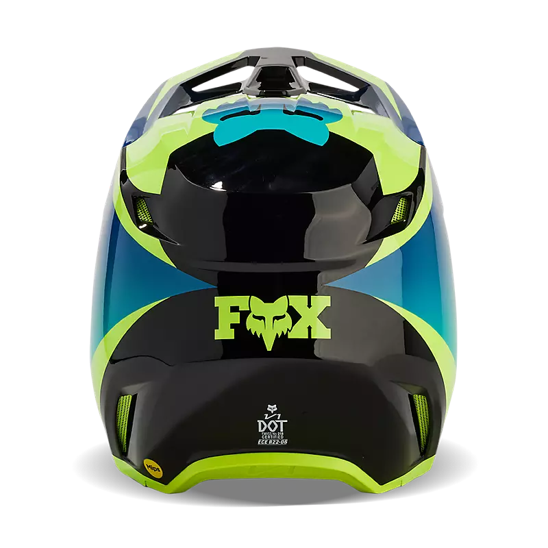 fox racing helmet motorcycle yellow Fox Racing V1 Streak Helmet Black/Yellow / Small