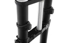 Limit and dampen the steering angle in the event of a fall, even before the standard steering stops are reached with full force