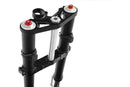 Limit and dampen the steering angle in the event of a fall, even before the standard steering stops are reached with full force