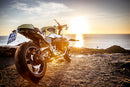 The silver anodised aluminium hub cover »TORNADO« close the hub tunnel dynamically at both ends. For BMW R 1200, K 1200, K 1300 models.