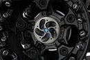 Wunderlich hub cover tornado for bmw r 1200 gs lc closes the hollow, ragged wheel hub.