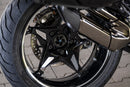 Wunderlich hub cover tornado for bmw r 1200 gs lc closes the hollow, ragged wheel hub.