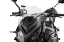 High end windshield with a smoothly flowing profile. With an uniformly distributed approaching flow at any speed.
