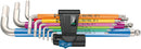 Wera Tools - 3950/9 Hex-Plus Multicolour HF Stainless 1 L-key set, metric, stainless steel, with holding function
