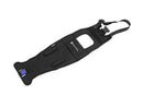 The mounting system is attached to the vehicle with minimal hand pressure and the tank bag can be quickly fastened to it. 