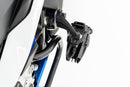 The high-quality, circular headlight protective grille covers the Nano additional headlight by over 100%