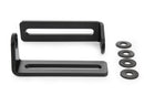 The set includes two high-quality indicator brackets made of black anodised aluminium