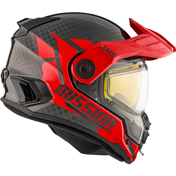 CKX Mission Carbon Free Face Snowmobile Helmet Matte Carbon / 3XL
