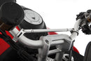 Silver-colored handlebar center strut made of aluminum