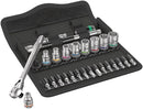 Wera Tools - 8100 SA 11 Zyklop Metal Ratchet Set with switch lever, 1/4" drive, imperial