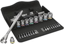 Wera Tools - 8100 SB 10 Zyklop Metal Ratchet Set with push-through square, 3/8" drive, imperial