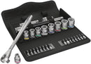 Wera Tools - 8100 SB 7 Zyklop Metal Ratchet Set with push-through square, 3/8" drive, metric