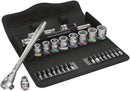 Wera Tools - 8100 SB 8 Zyklop Metal Ratchet Set with switch lever, 3/8" drive, metric