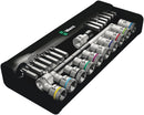 Wera Tools - 8100 SC 8 Zyklop Metal Ratchet Set with switch lever, 1/2" drive, metric