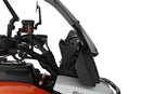 The windshield reinforcement on both sides stabilises the windshield and thus reduces turbulences caused by the airflow at high speeds