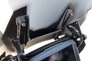 Safety plates secure the windshield and its support frame