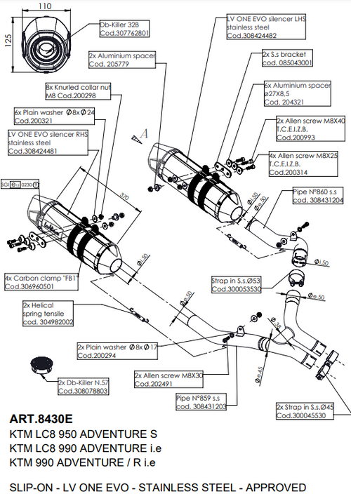 LeoVince - ONE EVO for KTM 950/990 LC8 Adventure/ Adventure R