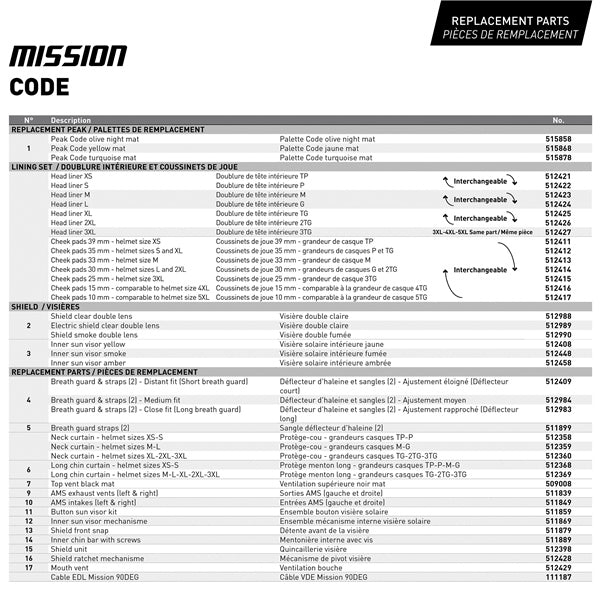 CKX-HELM MISSION DL CODE CARB YE MAT XS 515861