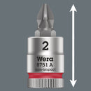 Wera Tools - 8751 A Phillips Zyklop bit socket, 1/4" drive