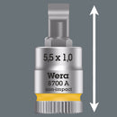 Wera Tools - 8700 A FL Slotted screws Zyklop bit socket, 1/4" drive