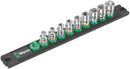 Wera Tools - Magnetic socket rail A 4 Zyklop socket set, 1/4" drive