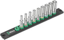Wera Tools - Magnetic socket rail A Deep 1 socket set, 1/4" drive