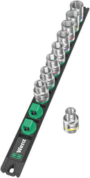 Wera Tools - Magnetic socket rail C 4 Zyklop socket set, 1/2" drive