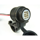 Touratech - Dual USB Socket 12-24V with Handlebar Mount 22mm or 25mm