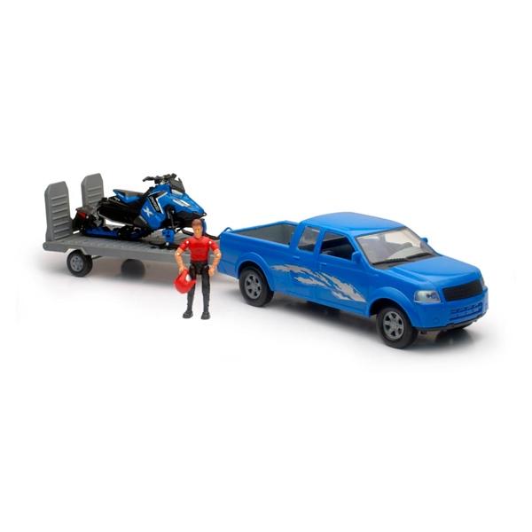 NewRayToys-Pick Up Scale Model with Polaris Snowmobile