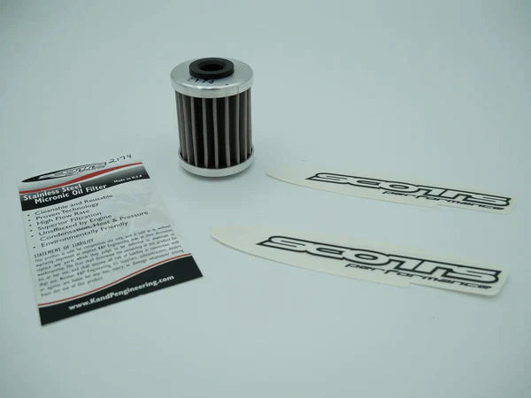Scotts - Stainless Steel Micronic Reusable Oil Filter for KTM and Husqvarna (2174)