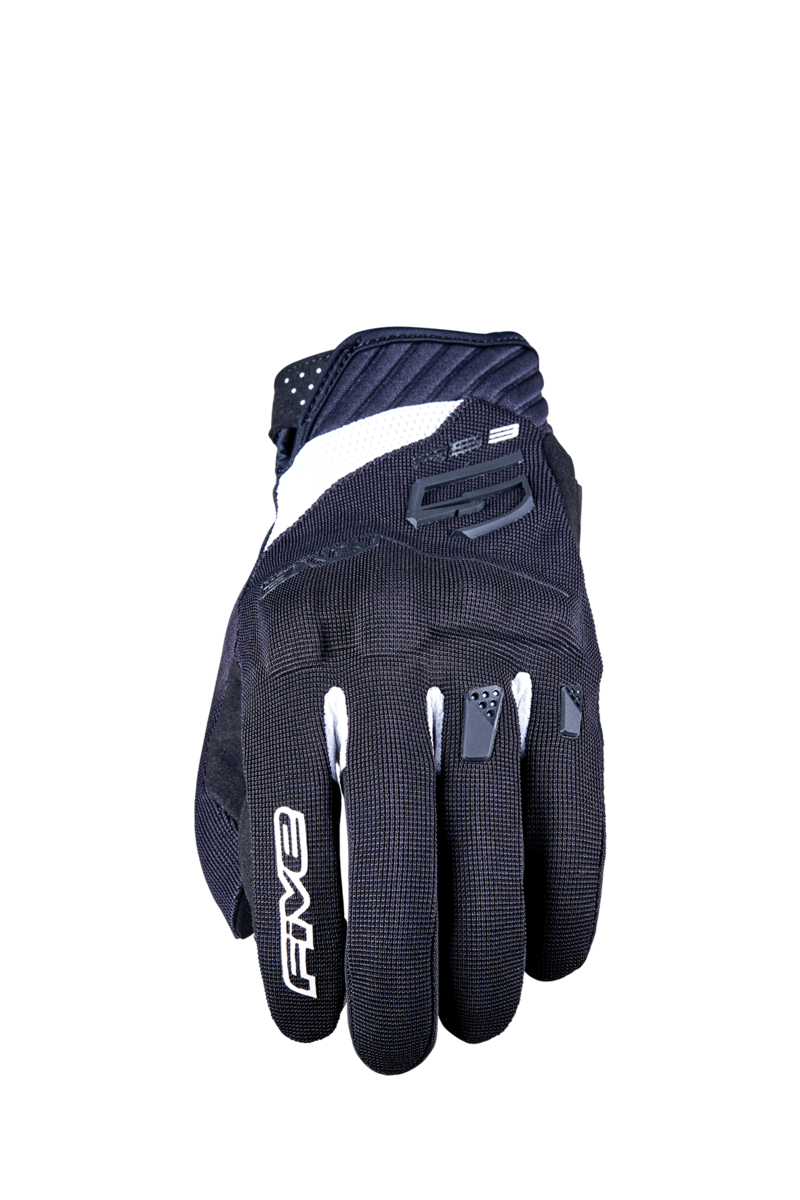 FIVE Gloves RS3 Evo Motorcycle Gloves For Men, Urban Riding Gloves For Motorcycle, Scooter And More Black-White, S-08