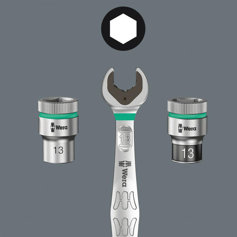 Wera Tools - 8100 Sa 12 Hf Zyklop Metal Ratchet Set Push-Through Square, 1/4" Drive, Holding Function - 05003756001