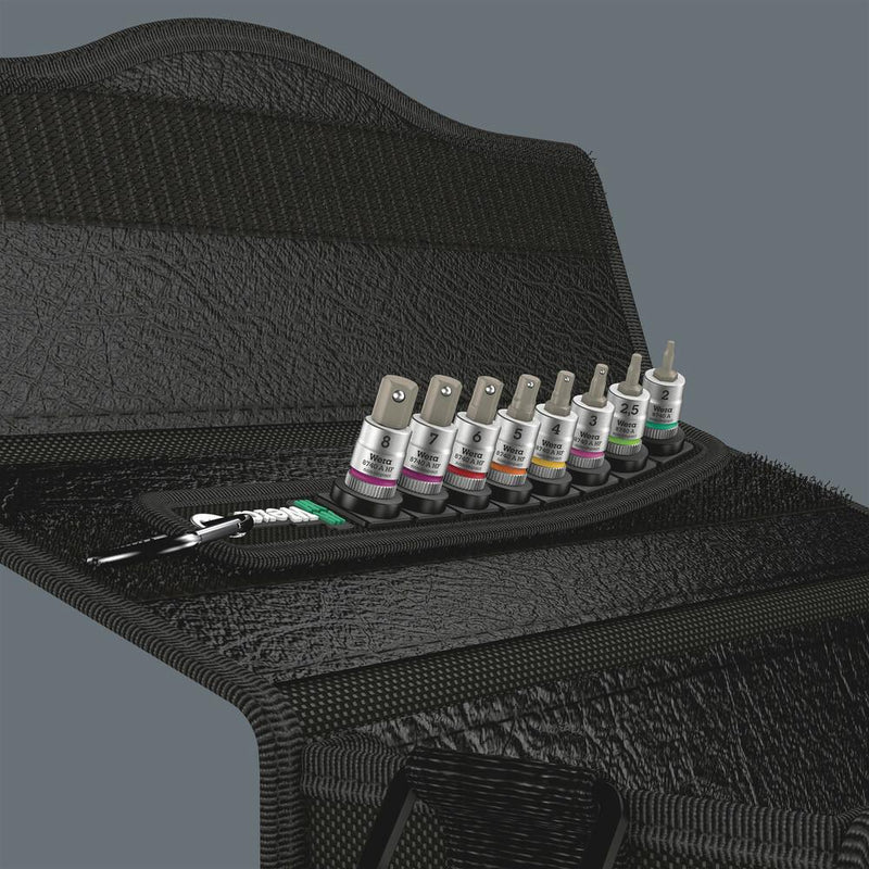 Wera Tools - Belt 2 Zyklop Bit Socket Set With Holding Function, 1/4" Drive, 8 Pieces - 05003881001