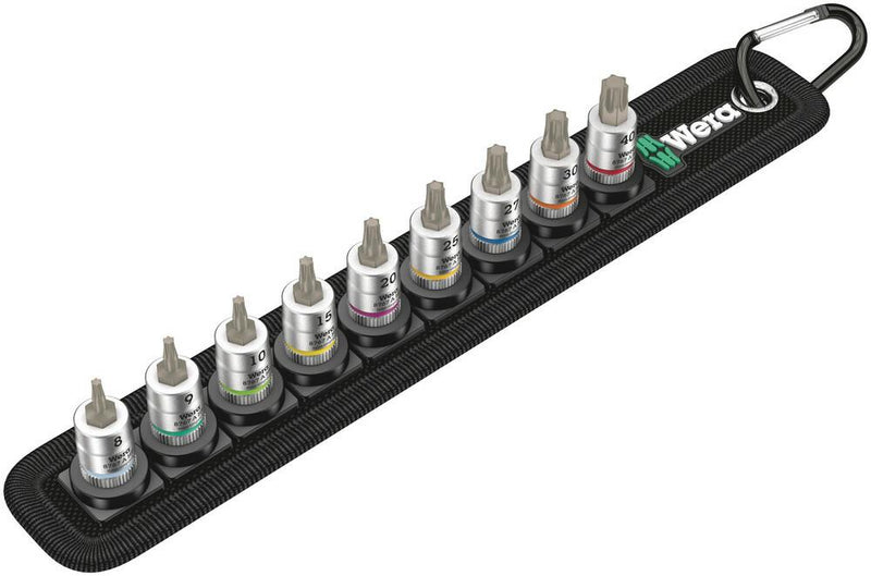Wera Tools - Belt 3 Torx Hf Zyklop Bit Socket Set With Holding Function, 1/4" Drive, 10 Pieces - 05003882001