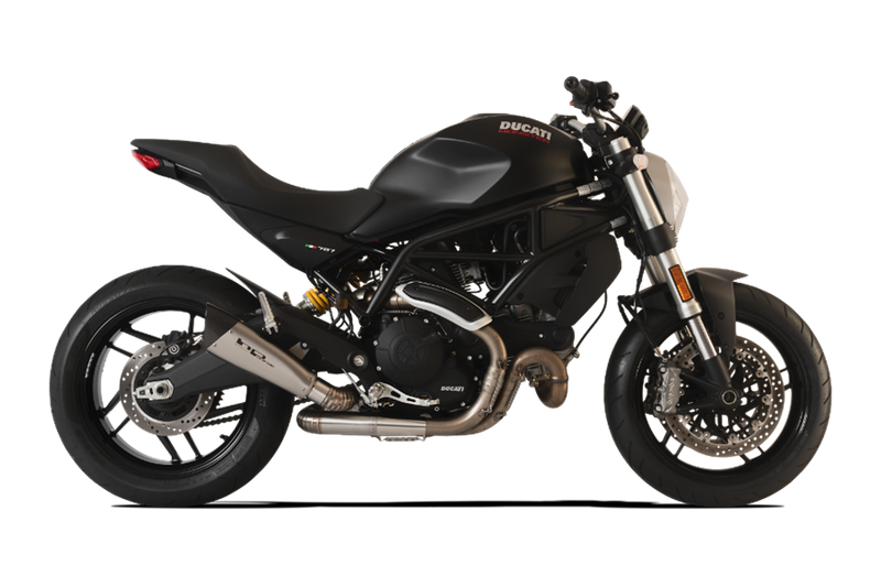 HPCorse - Ecoxtreme 260mm muffler for Ducati Monster 797 (refer to photo - "@" curved link arm)