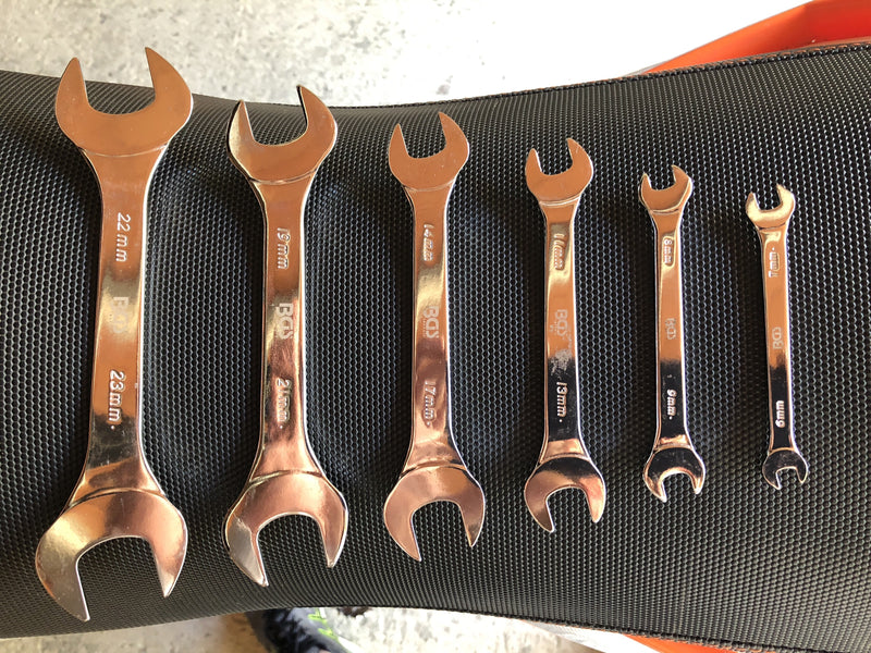 Ultra-thin open end wrench set